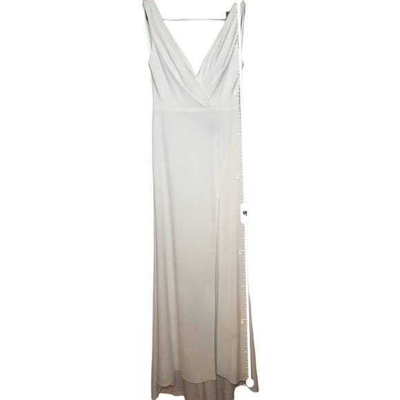 Mac Duggal Cowl Back Surplice ivory gown size 2 - Picture 6 of 10